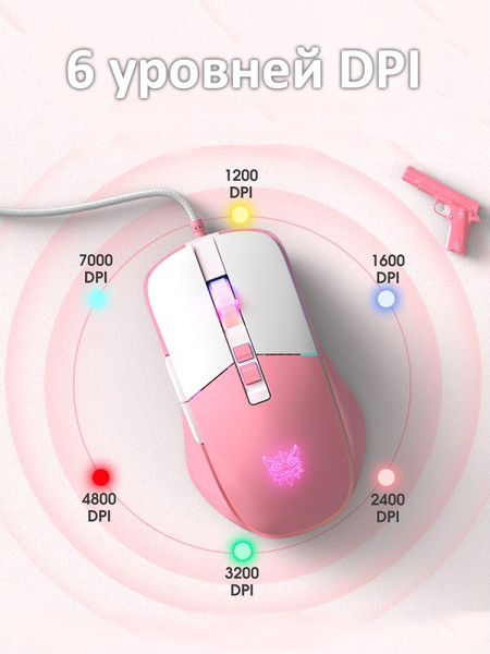 Изображение товара Мышь Onikuma CW916 Blush Pink