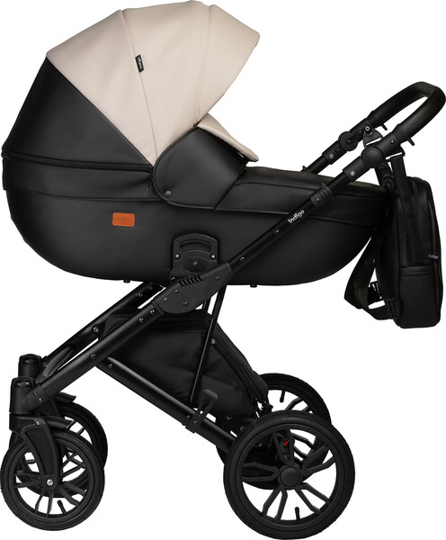 Изображение товара Детская универсальная коляска INDIGO Mio Eco 2 в 1 (04, черная кожа/светло-бежевая кожа)