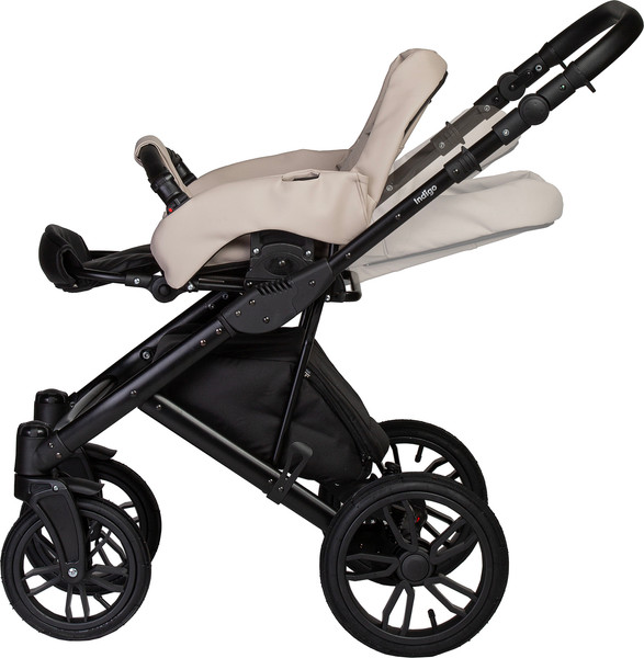 Изображение товара Детская универсальная коляска INDIGO Mio Eco 2 в 1 (04, черная кожа/светло-бежевая кожа)