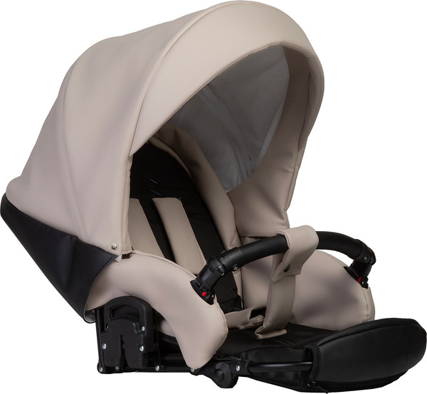 Изображение товара Детская универсальная коляска INDIGO Mio Eco 2 в 1 (04, черная кожа/светло-бежевая кожа)