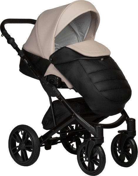 Изображение товара Детская универсальная коляска INDIGO Mio Eco 2 в 1 (04, черная кожа/светло-бежевая кожа)