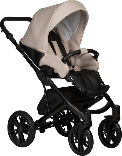 Изображение товара Детская универсальная коляска INDIGO Mio Eco 2 в 1 (04, черная кожа/светло-бежевая кожа)