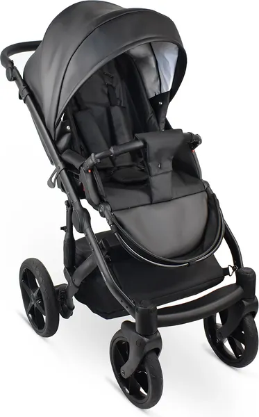Изображение товара Детская универсальная коляска Bexa Ideal Eco 2 в 1 (IE 01, черный/черная кожа)