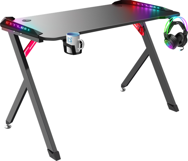 Изображение товара Геймерский стол Defender Platinum RGB / 64302 (черный)