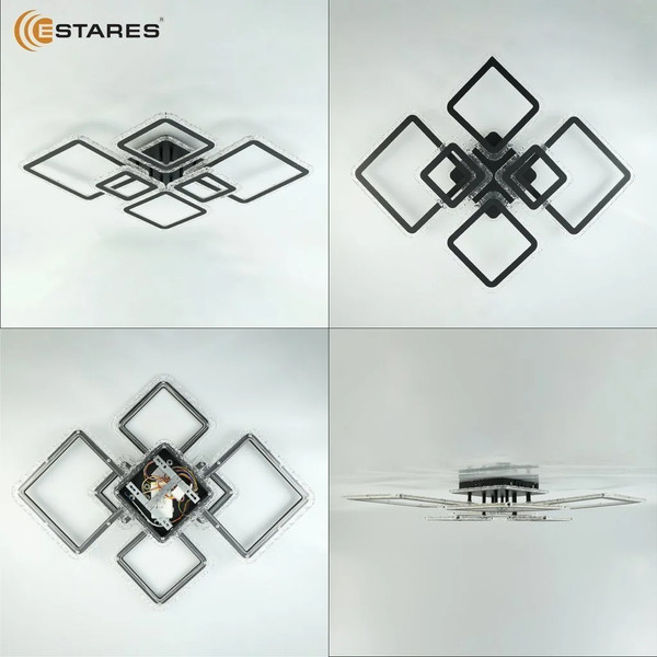 Изображение товара Люстра Estares Oval Ice RGB 180W 7S-APP-960x750x110-BLACK/CLEAR-220-IP20