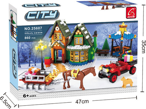 Изображение товара Конструктор Ausini Домик Санты 25607 / 3548631 (860эл)