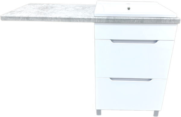 Изображение товара Тумба с умывальником Гамма Р23оФ8-У55 Атрия-9055 со столешницей (левая, бетон светлый)