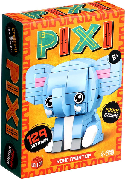 Изображение товара Микроконструктор Unicon Pixi. Слоник 1011A-7 / 10114287 (129эл)
