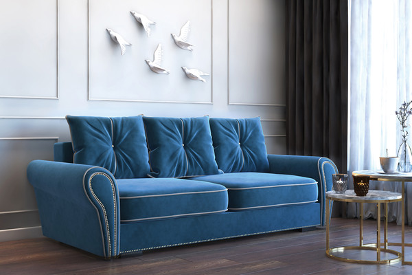 Изображение товара Диван Bravo Мебель Орди-2 Стандарт 1 вариант (глубокий синий/бежевый)