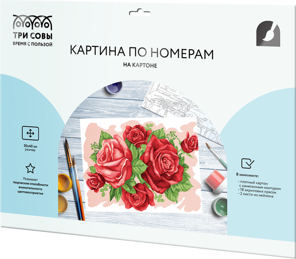 Изображение товара Картина по номерам Три совы Розы / КК_53796