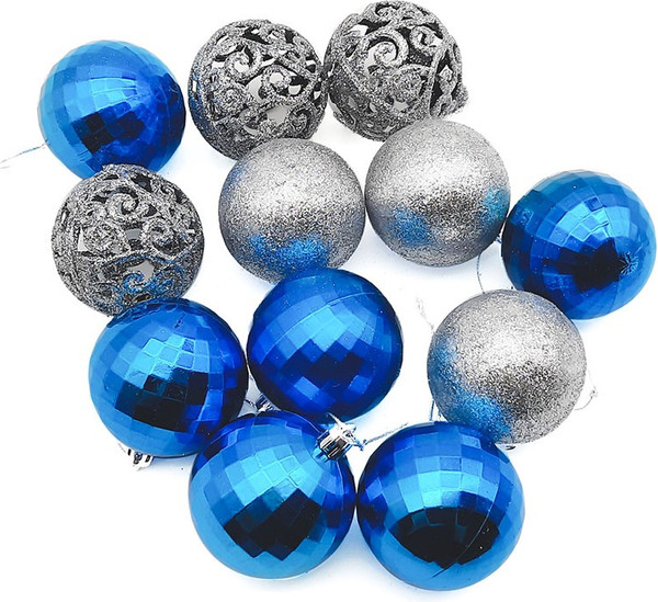 Изображение товара Набор шаров новогодних MONAMI Новогодний Микс / SIL23-083 (12шт)