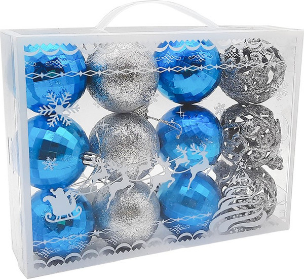 Изображение товара Набор шаров новогодних MONAMI Новогодний Микс / SIL23-083 (12шт)