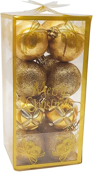 Изображение товара Набор шаров новогодних MONAMI Новогодний Микс / GOLD23-016 (16шт)