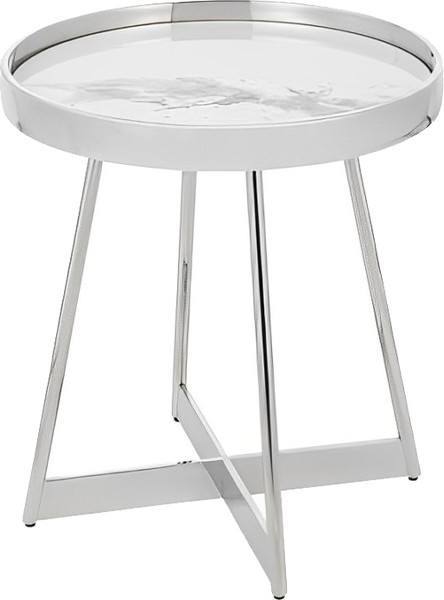 Изображение товара Журнальный столик Stool Group Гера 50x50 / EET-280 (белый/серебристый)