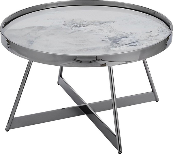 Изображение товара Журнальный столик Stool Group Гера 80x80 / ECT-280-GM (белый/темный хром)