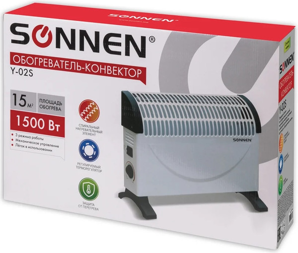 Изображение товара Конвектор Sonnen Y-02S / 453494 (белый/черный)