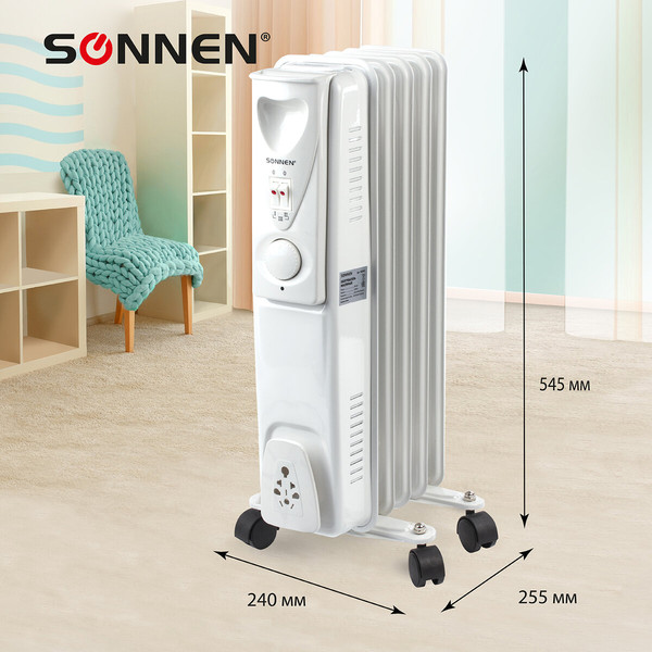 Изображение товара Масляный радиатор Sonnen DFS-05 / 453497 (белый)