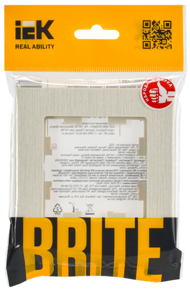 Изображение товара Рамка для выключателей и розеток IEK Brite BR-M12-51-K10 (бежевый рифленый)