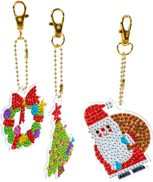 Изображение товара Набор для творчества Bondibon Алмазная мозаика блестящая. Брелоки. С Новым Годом / ВВ6193