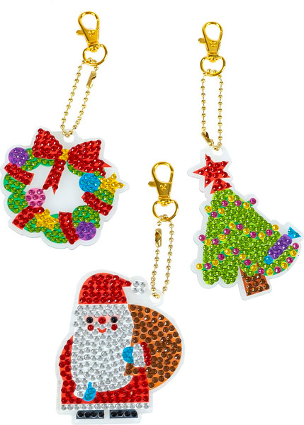 Изображение товара Набор для творчества Bondibon Алмазная мозаика блестящая. Брелоки. С Новым Годом / ВВ6193