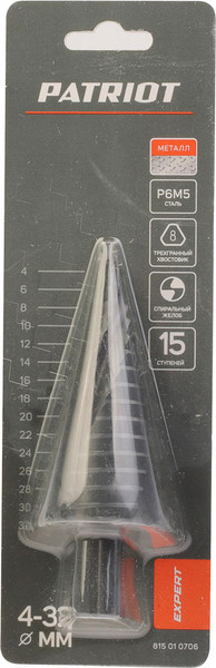 Изображение товара Сверло PATRIOT Expert по металлу ступенчатое 4-32мм Р6М5 (815010706)