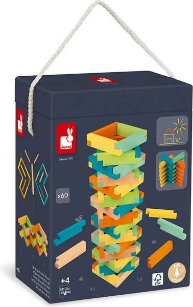 Изображение товара Развивающая игра Janod Разноцветные блоки / J08300 (60эл)