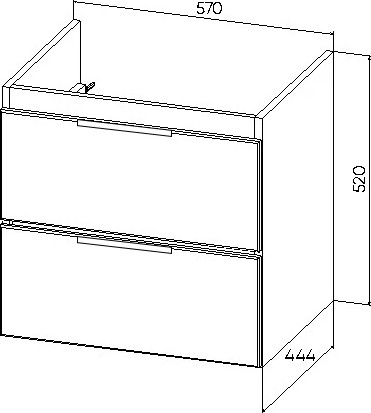 Изображение товара Тумба под умывальник Viant Берлин Moduo 60 / VBER60MDC-T2YP