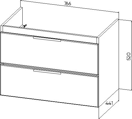 Изображение товара Тумба под умывальник Viant Берлин Moduo 80 / VBER80MDC-T2YP