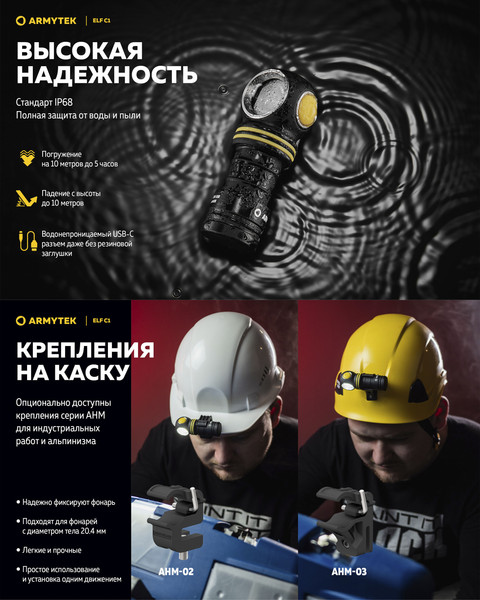 Изображение товара Фонарь Armytek Elf C1 USB-C Warm / F05003W