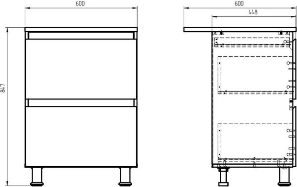Изображение товара Шкаф-стол кухонный Dipriz Д.70102.2 (персидский жемчуг)