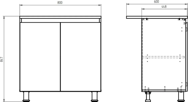 Изображение товара Шкаф-стол кухонный Dipriz Д.70100.2 (персидский жемчуг)