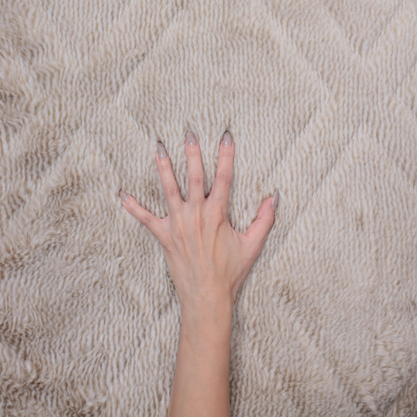 Изображение товара Коврик AksHome Geometry Faux Fur (120x170, бежевый меланж)