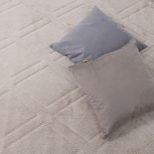 Изображение товара Коврик AksHome Geometry Faux Fur (120x170, бежевый меланж)