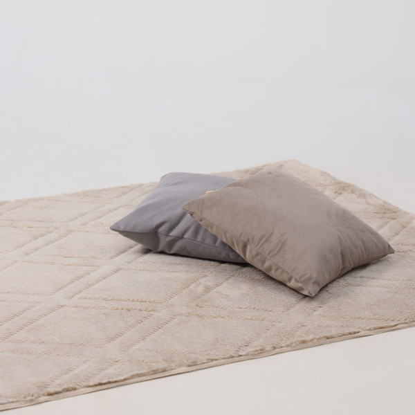 Изображение товара Коврик AksHome Geometry Faux Fur (120x170, бежевый меланж)