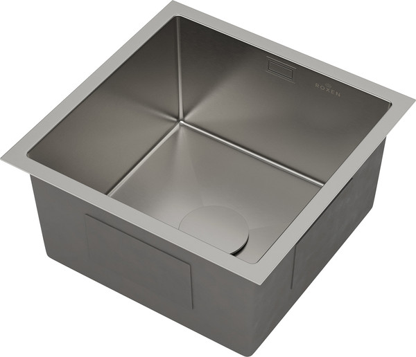 Изображение товара Мойка кухонная Roxen Uno 560210-44 под столешницу с ролл-матом и дозатором (сатин)