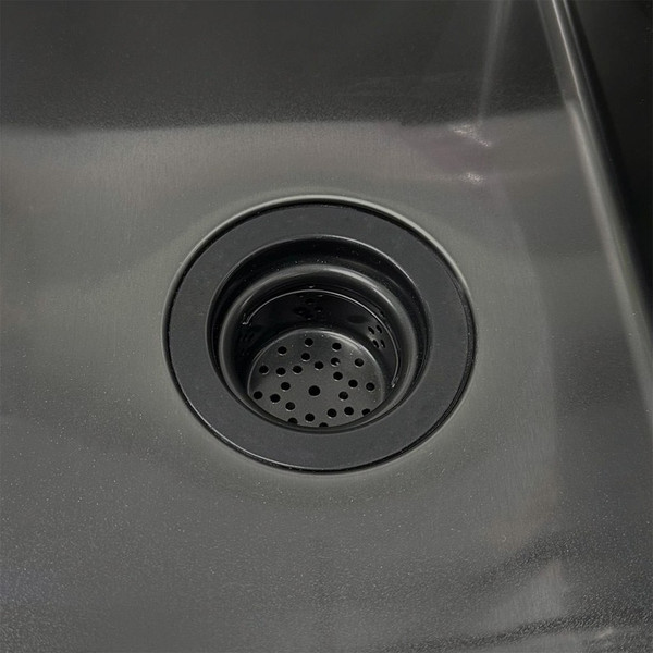 Изображение товара Мойка кухонная Roxen Uno 560210-44B PVD под столешницу с ролл-матом и дозатором (графит)