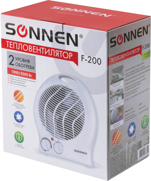 Изображение товара Тепловентилятор Sonnen F-200 / 453493 (белый)