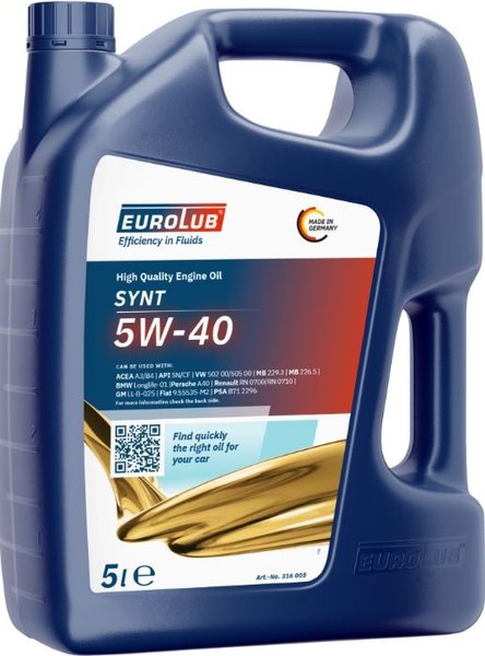 Изображение товара Моторное масло EUROLUB Synt 5W-40 API SN/CF / 316005 (5л)