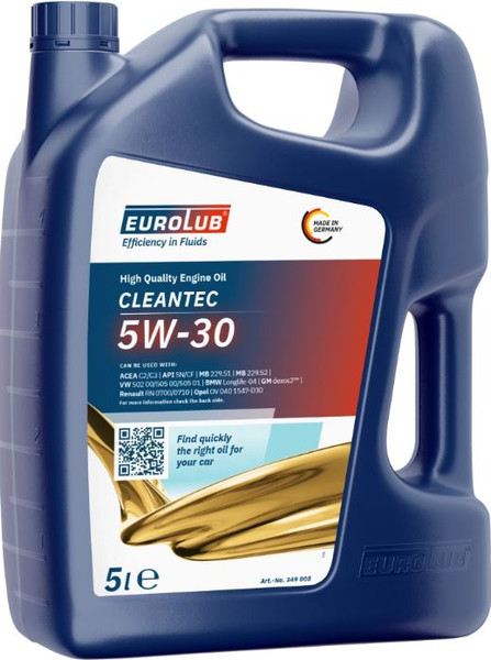 Изображение товара Моторное масло EUROLUB Cleantec 5W-30 ACEA C2/C3 / 349005 (5л)