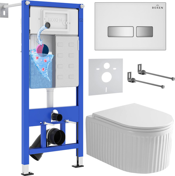 Изображение товара Унитаз подвесной с инсталляцией Roxen StounFix Dual Fresh 968291