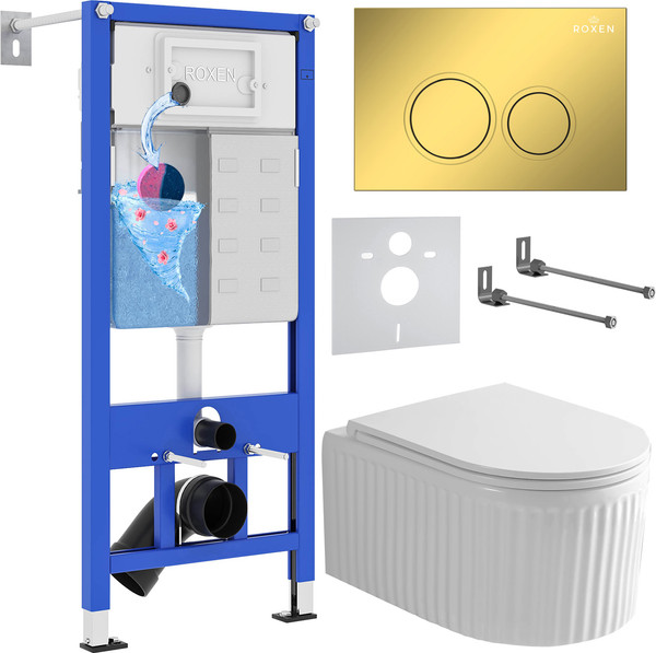 Изображение товара Унитаз подвесной с инсталляцией Roxen StounFix Dual Fresh 968254