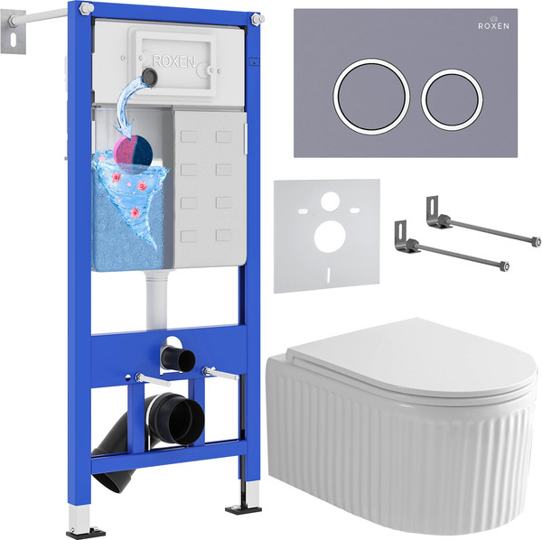 Изображение товара Унитаз подвесной с инсталляцией Roxen StounFix Dual Fresh 968253