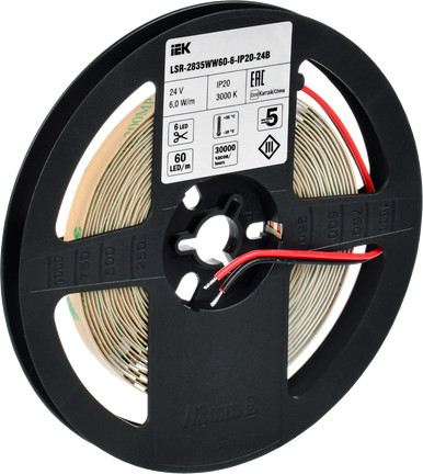 Изображение товара Светодиодная лента IEK LSR-2835WW60-6-IP20-24В / LSR6-1-060-20-1-05-1