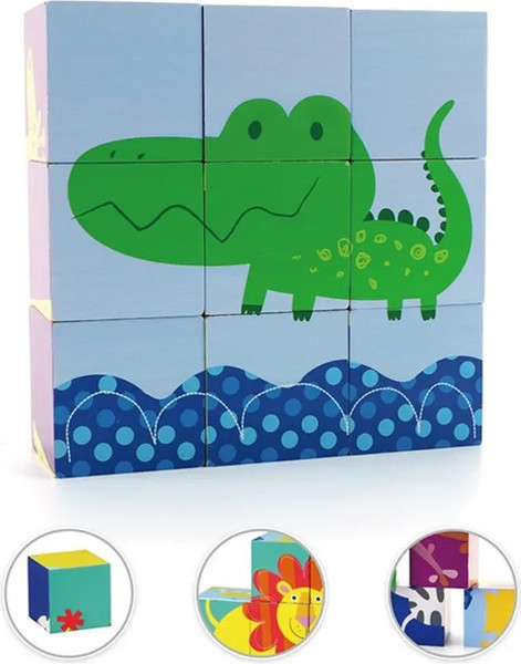 Изображение товара Развивающий игровой набор Classic World Кубики-пазлы Приключения в джунглях CW35450