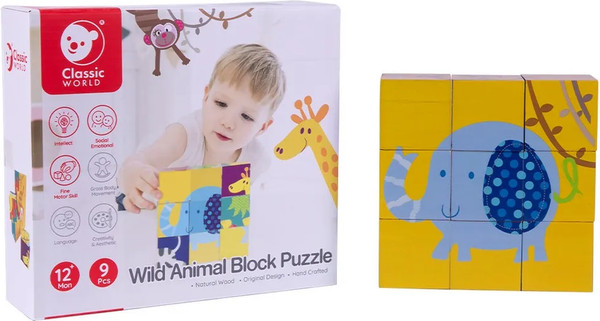 Изображение товара Развивающий игровой набор Classic World Кубики-пазлы Приключения в джунглях CW35450