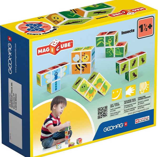 Изображение товара Развивающий игровой набор Geomag Магнитные кубики насекомые GM121