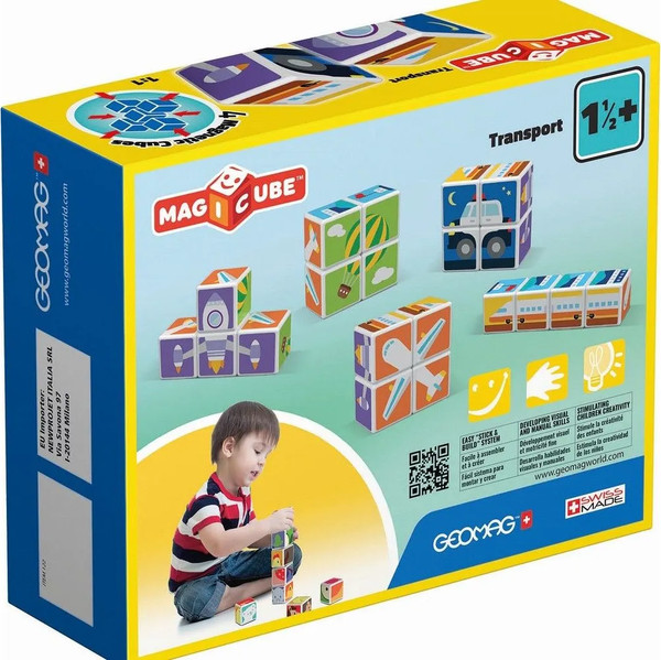 Изображение товара Развивающий игровой набор Geomag Магнитные кубики транспорт GM122
