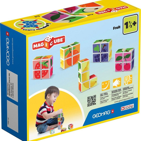 Изображение товара Развивающий игровой набор Geomag Магнитные кубики фрукты GM131