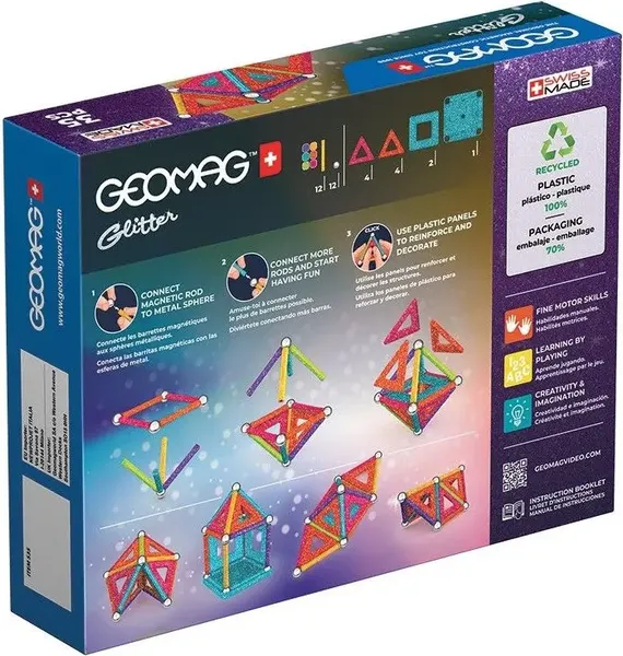 Изображение товара Конструктор магнитный Geomag Блестки GM535