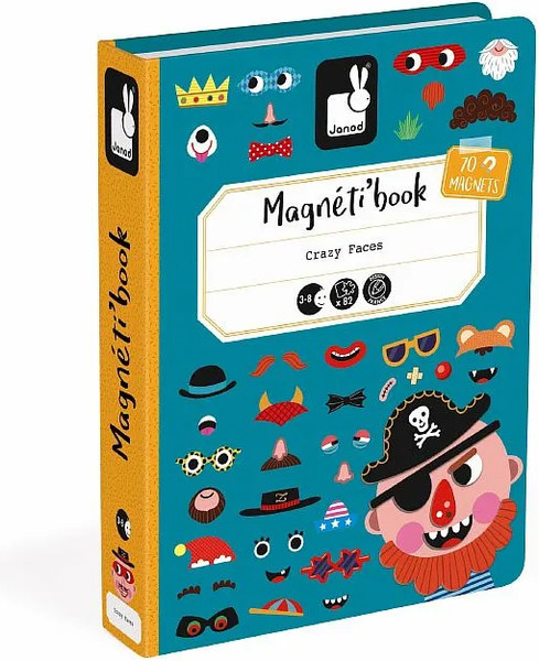 Изображение товара Развивающая игра Janod Книга-игра Смешные мальчишки магнитная J02716